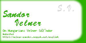 sandor velner business card